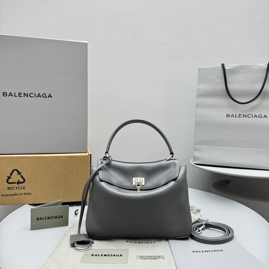 Bagsaaa Ba1en*iaga Rodeo Mini Handbag in Gray - 23x10x8cm