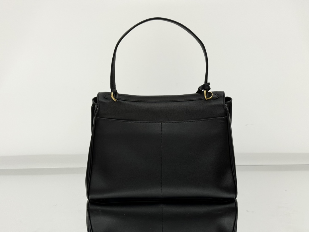 Bagsaaa Ba1en*iaga Rodeo Medium Handbag in Black & Gold - 35x23x11 cm