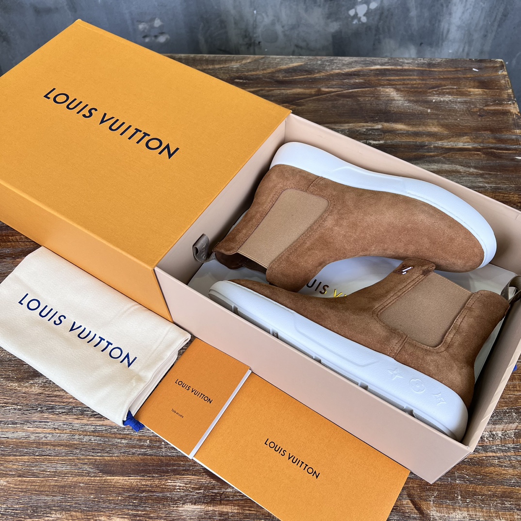 Bagsaaa LV Pacific Chelsea Boot Brown Suede