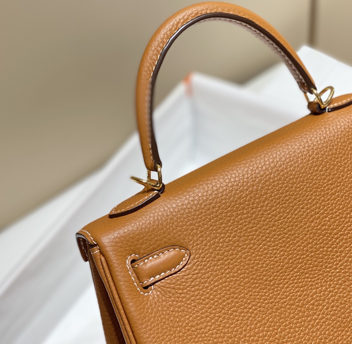 Bagsaaa H**me5 Kelly Brown Togo & Gold Hardware - 28cm