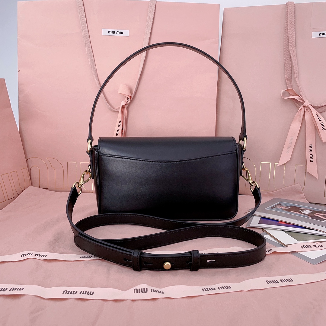 Bagsaaa M1um1u Penny leather bag 5BD270 black - 23x13.5x5cm
