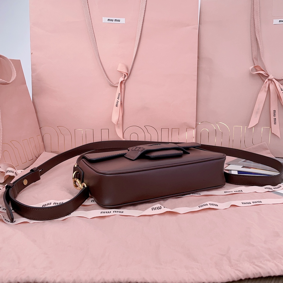 Bagsaaa M1um1u Penny leather bag 5BD270 Briarwood - 23x13.5x5cm