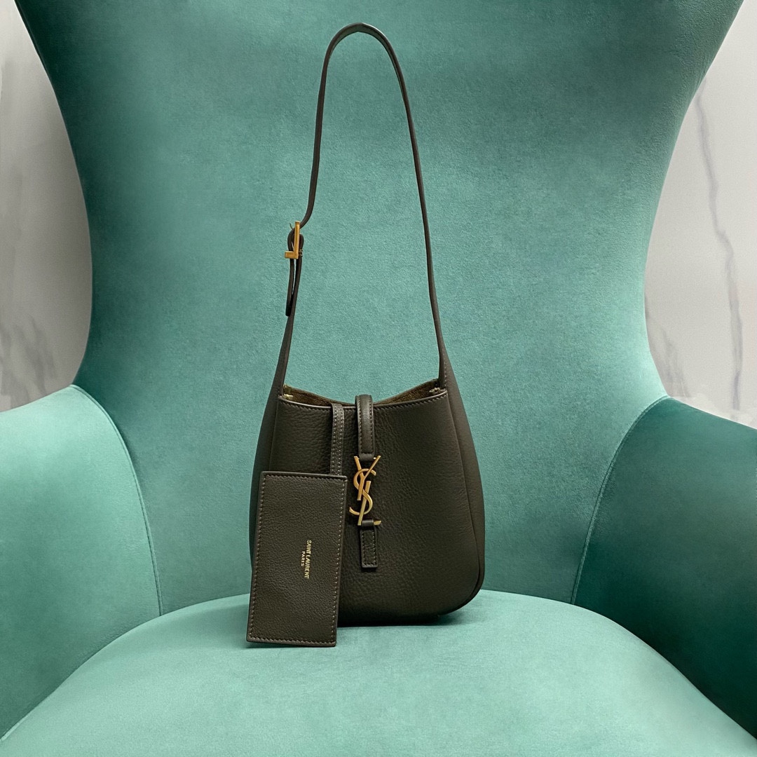 Bagsaaa Y51 LE 5 À 7 S*pple baby in grained leather 809461 dark green - 15x16x7 cm