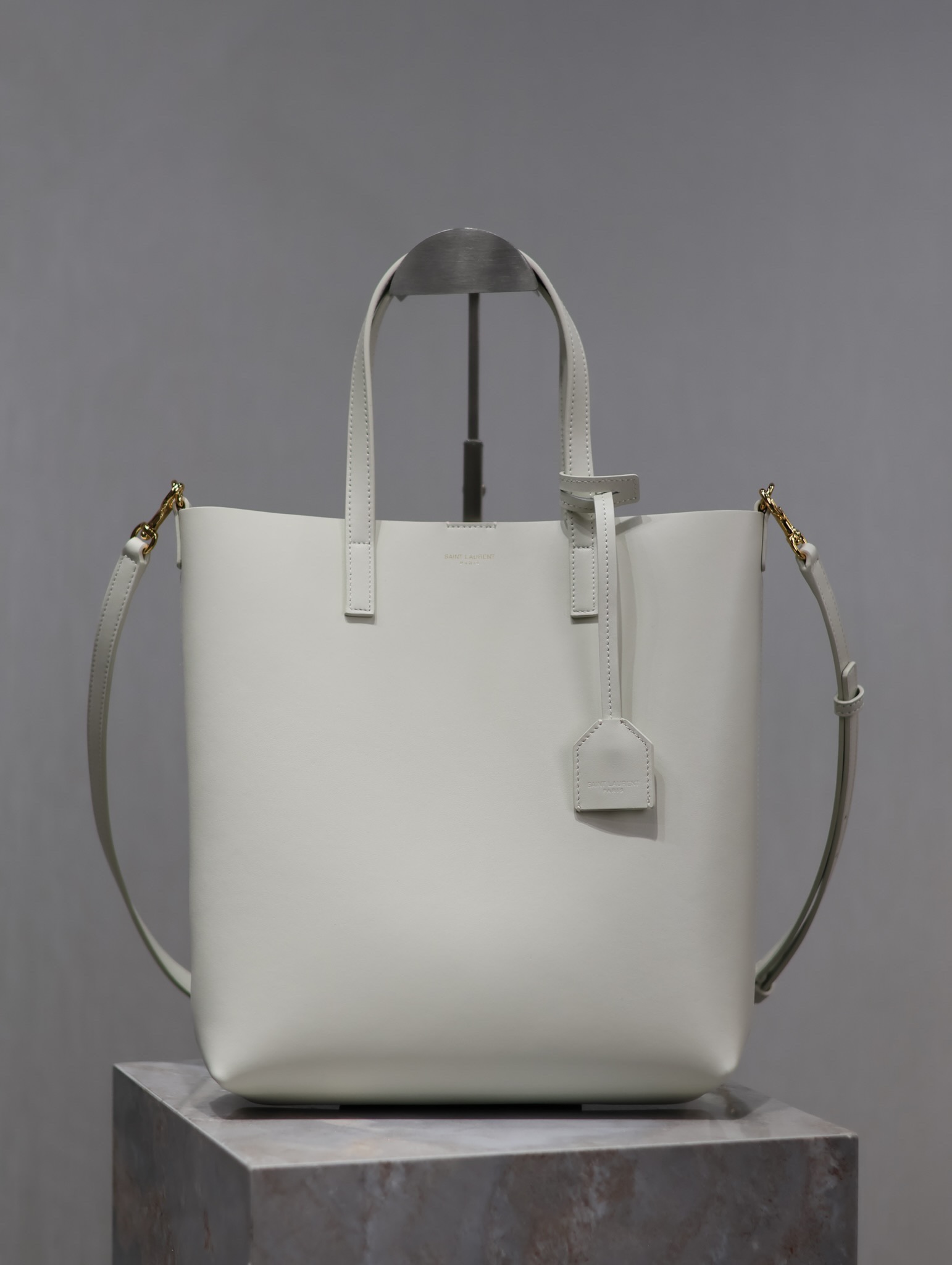 Bagsaaa Y51 Shopping Sa1nt Lau*nt Toy In Leather 600307 White - 25x28x8cm