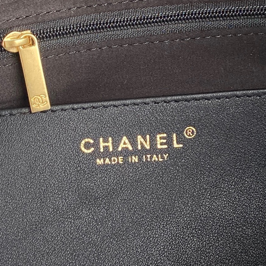 Bagsaaa Ch**el Shopping Bag AS5315 Black Lambskin - 34 x 36 x 12cm