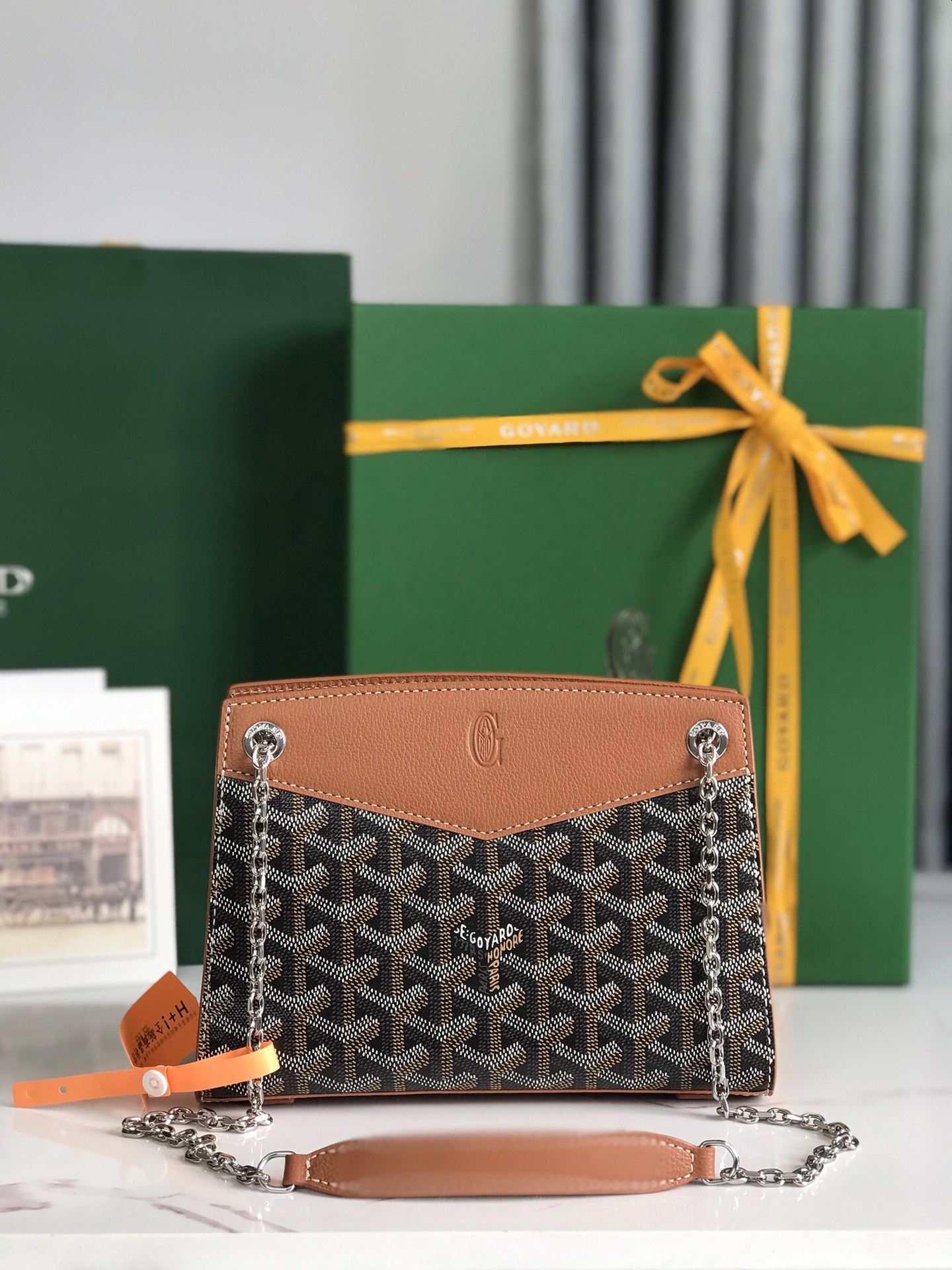 Bagsaaa G09ard Rouette Structuré Mini Bag Black & Tan - 20.5 x 6.5 x 15 cm