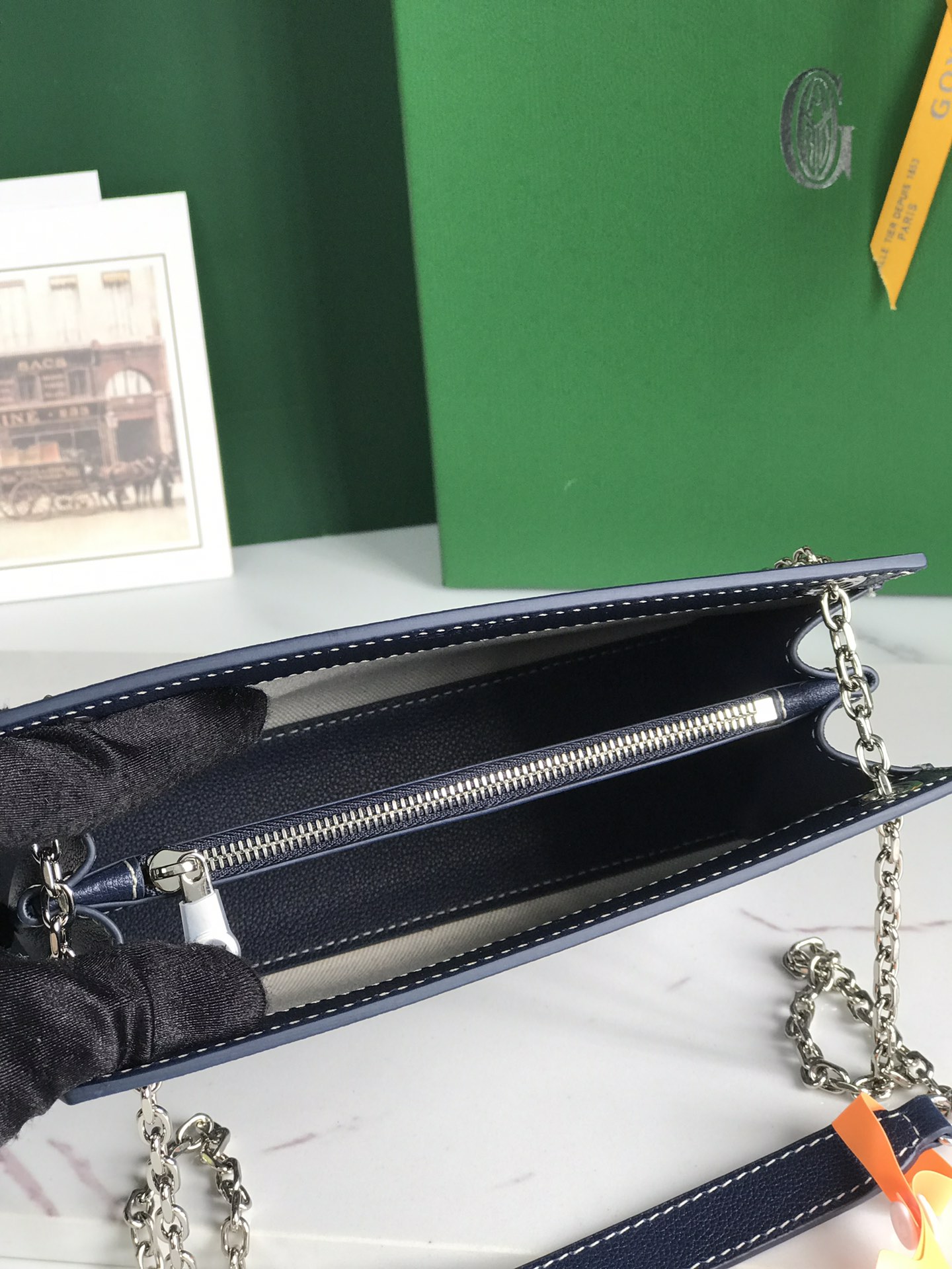 Bagsaaa G09ard Rouette Structuré Mini Bag Dark Blue - 20.5 x 6.5 x 15 cm