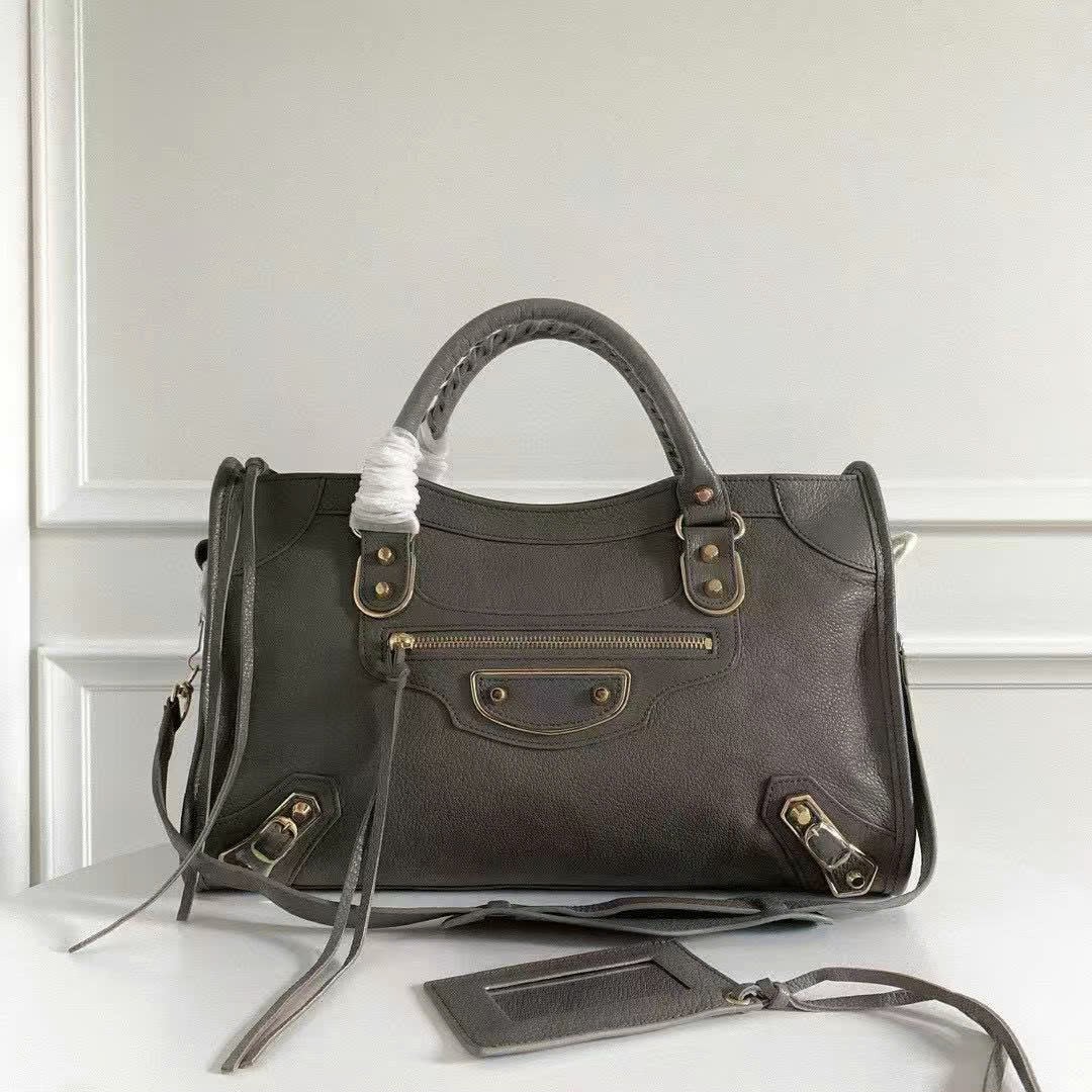 Ba1en*iaga Classic City 38cm Goatskin gray Bag