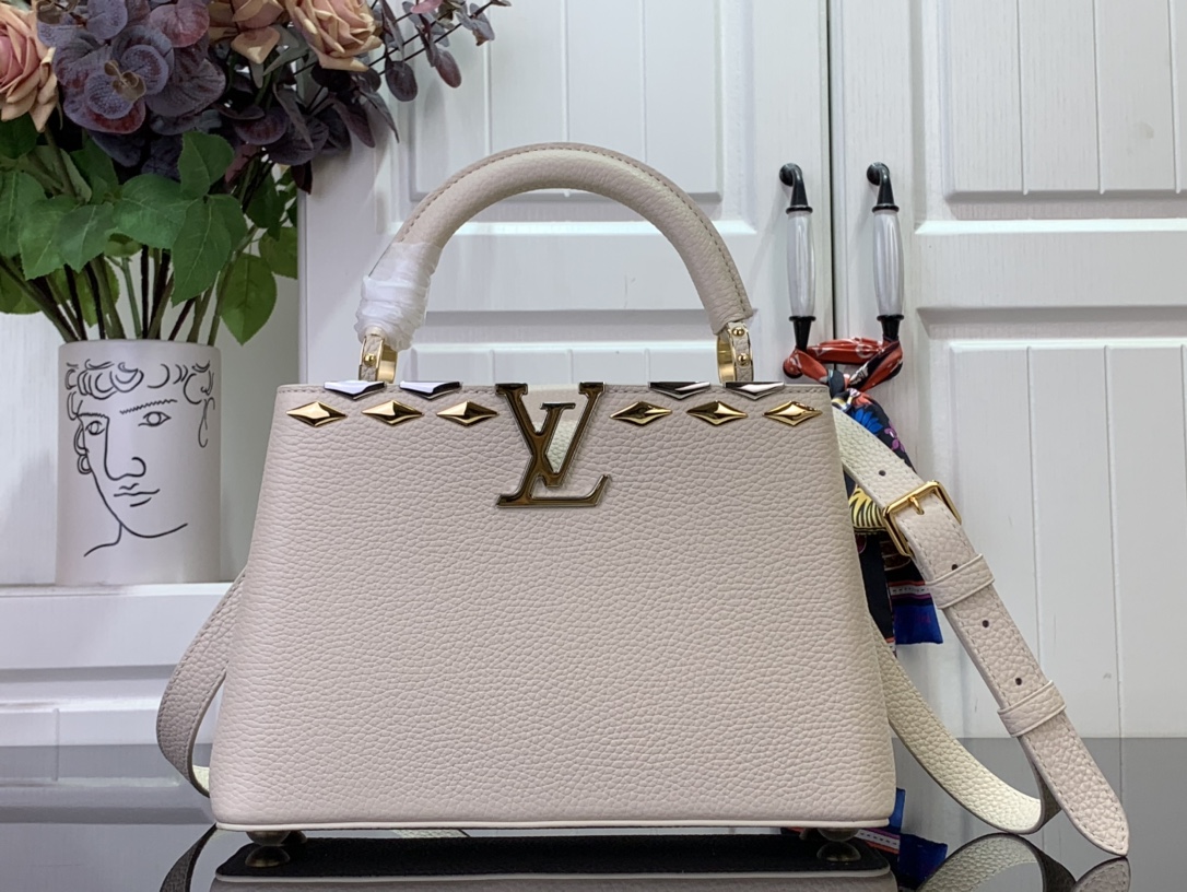 Bagsaaa L0vis Vvtt0n M11964 Capucines BB Bag Quartz White - 27 x 17.3 x 9 cm