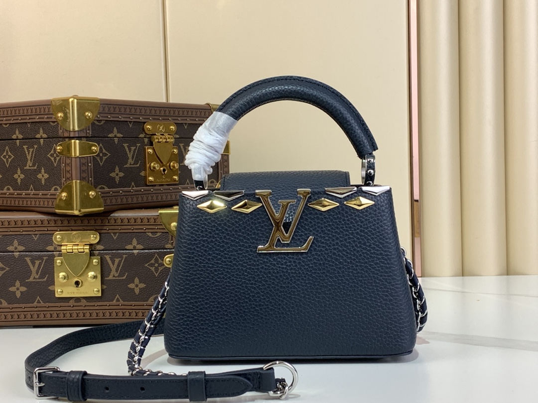 Bagsaaa L0vis Vvtt0n M12751 Capucines Mini Bag Navy Blue - 21 x 13.6 x 8 cm