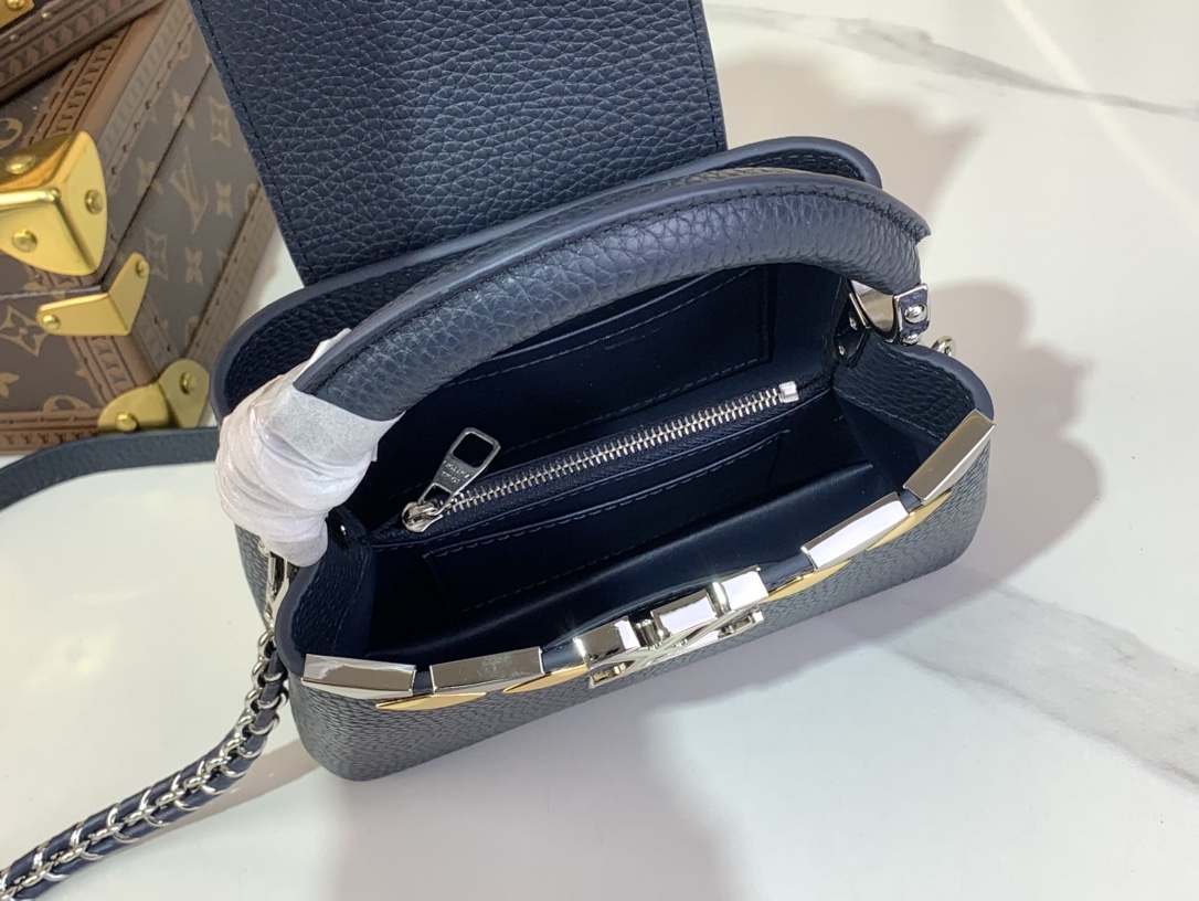 Bagsaaa L0vis Vvtt0n M12751 Capucines Mini Bag Navy Blue - 21 x 13.6 x 8 cm