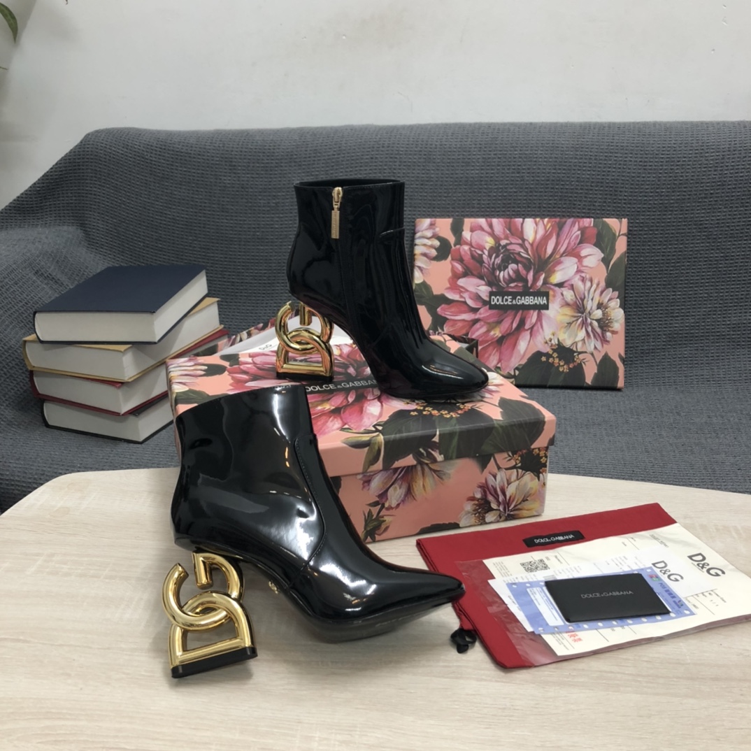 Bagsaaa D&G Stivaletto Boots Black Patent