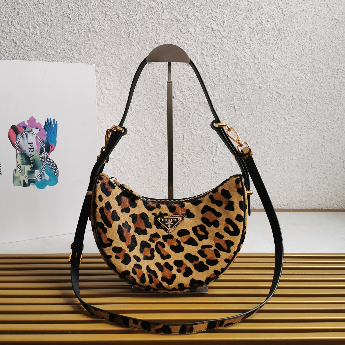 Bagsaaa Pra*a Arqué printed leather shoulder bag 1BC194 - 22.5x6x13 cm