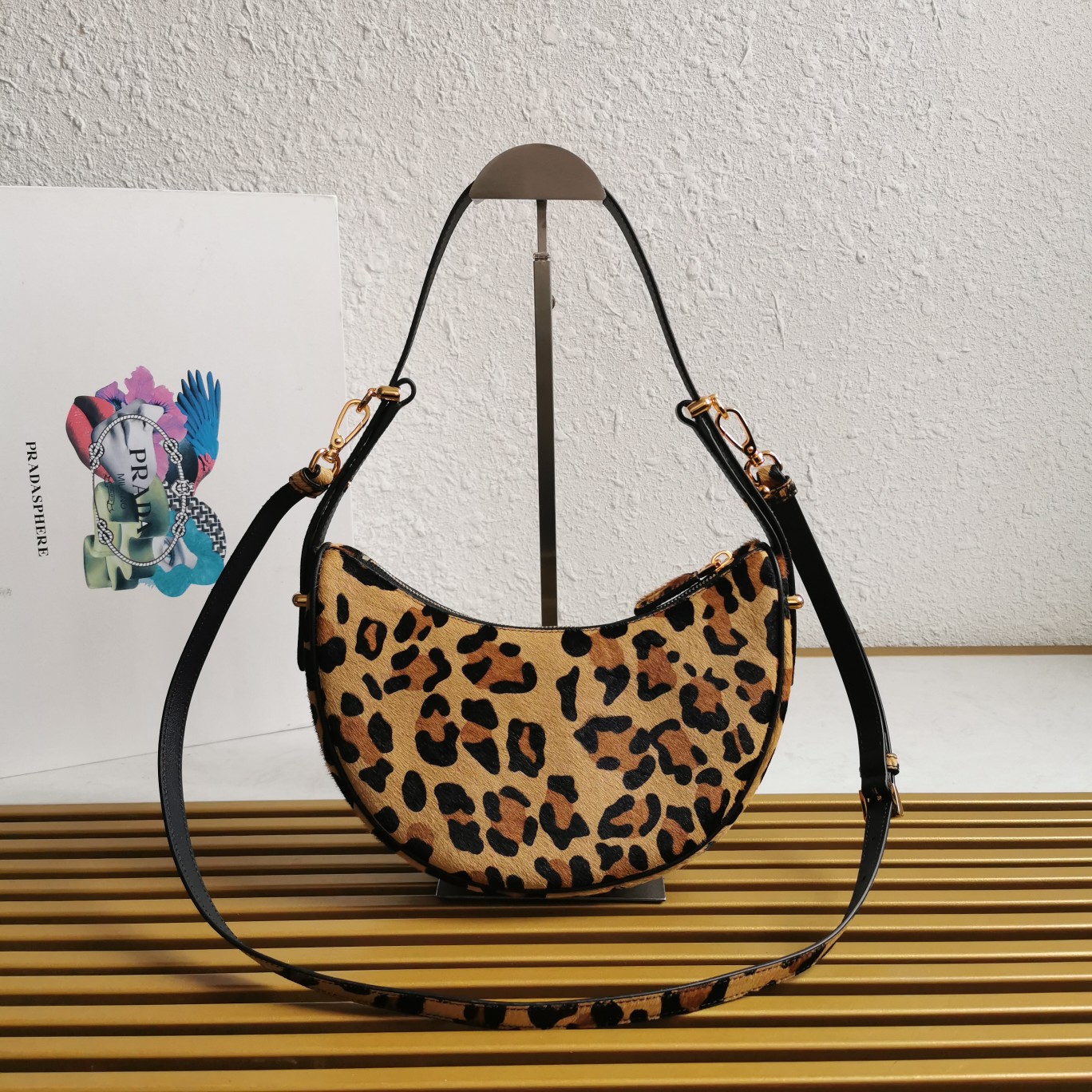 Bagsaaa Pra*a Arqué printed leather shoulder bag 1BC194 - 22.5x6x13 cm