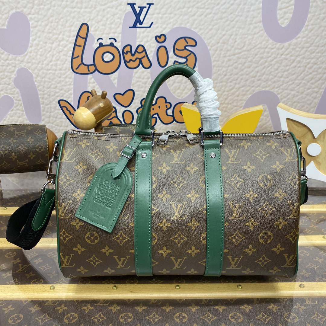 Bagsaaa L0vis Vvtt0n M12765 Keepall Bandoulière 35 Bag Green - 34 x 21 x 16 cm