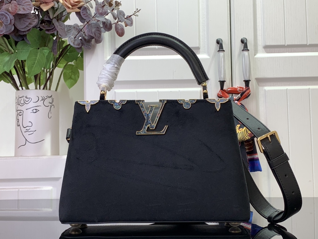 Bagsaaa L0vis Vvtt0n M11924 Capucines BB Black Velvet - 17.3 x 9 x 27 cm