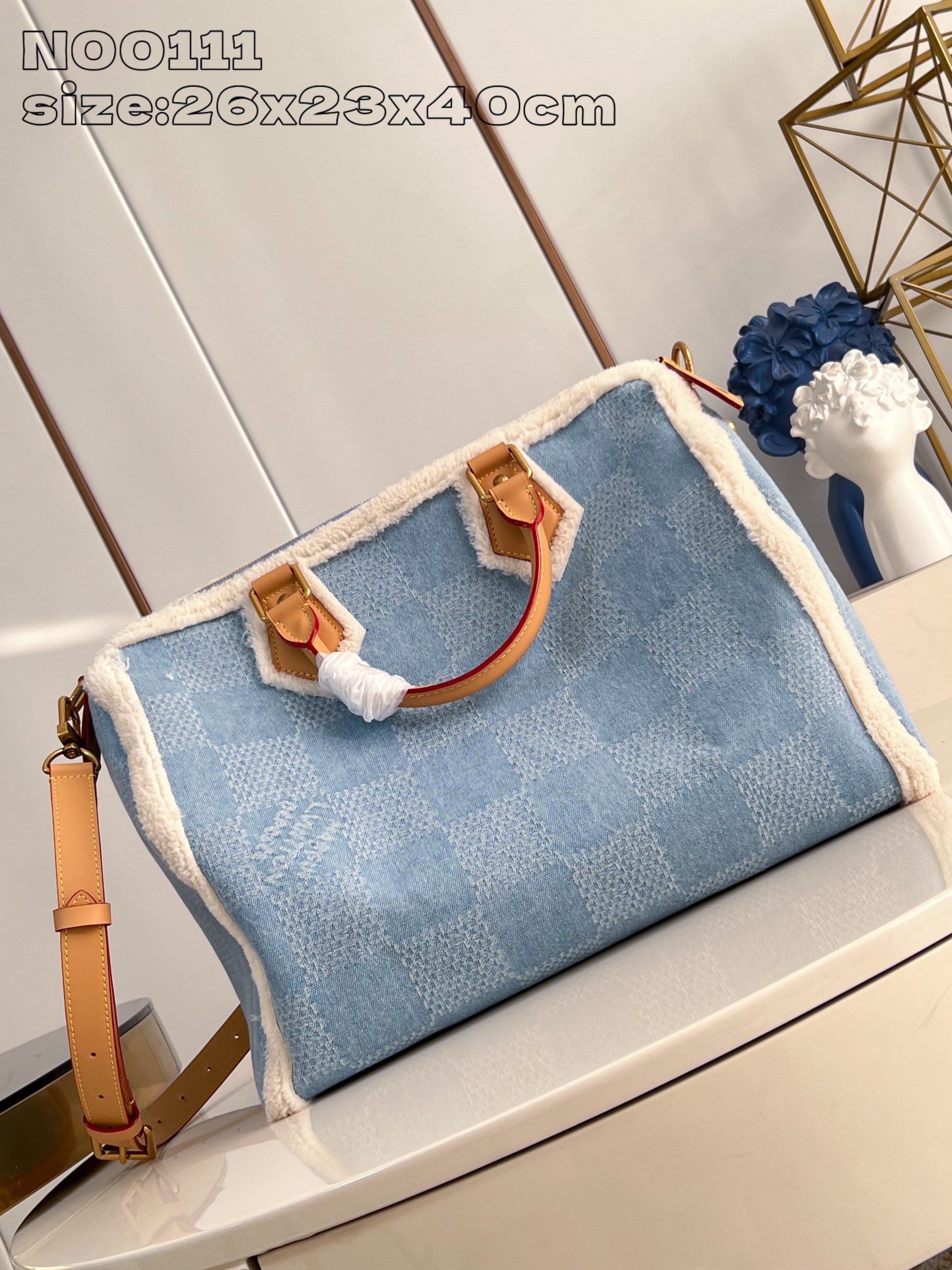 Bagsaaa L0vis Vvtt0n N00111 Speedy 40 Bandoulière Bag Winter Denim - 40 x 26 x 23 cm