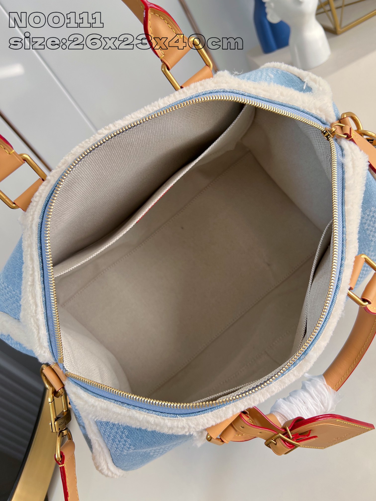 Bagsaaa L0vis Vvtt0n N00111 Speedy 40 Bandoulière Bag Winter Denim - 40 x 26 x 23 cm