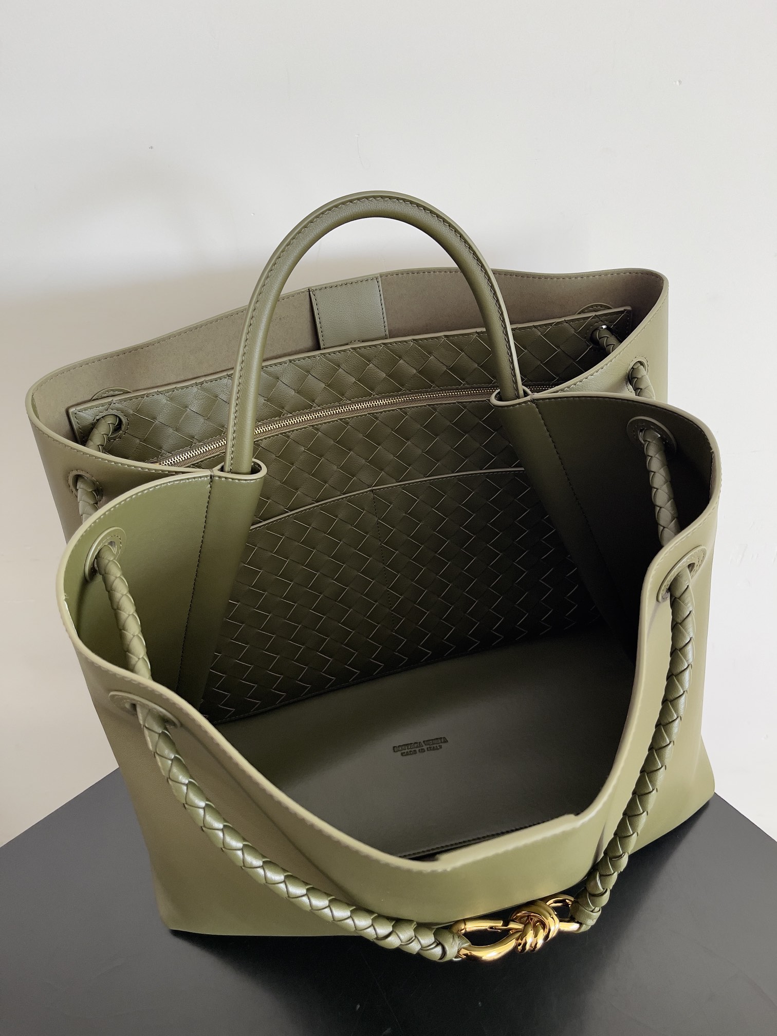 Bagsaaa B0tt*ga Ven*ta Large Andiamo 806010 Olive Green - 42cm