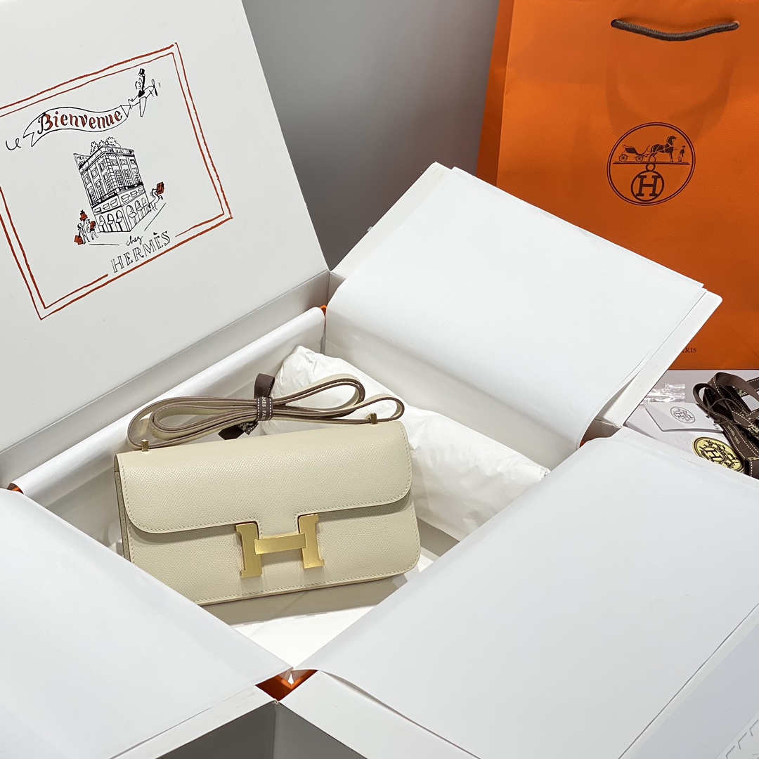 Bagsaaa H**me5 Constance Elan White & Gold - 24x12x4 cm