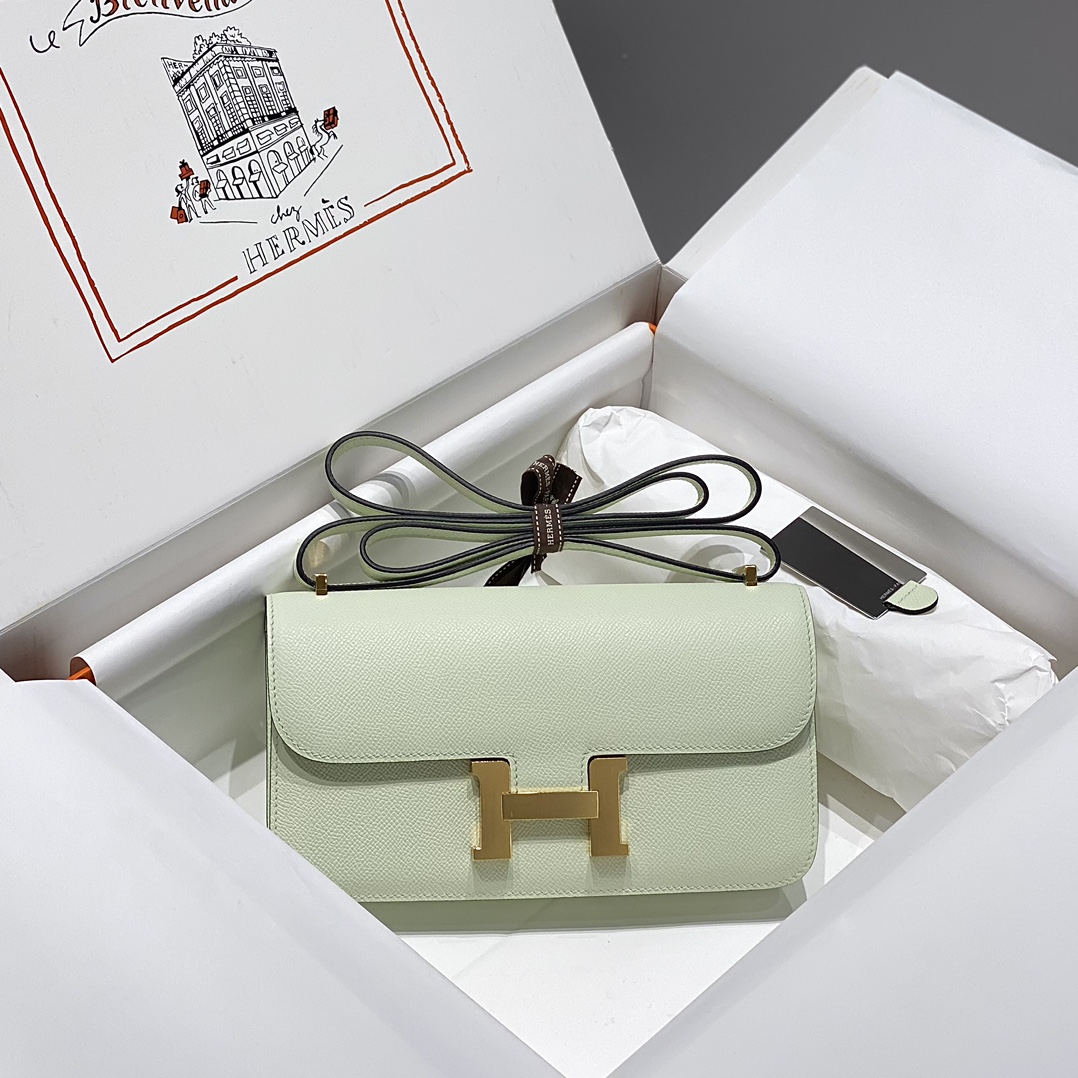 Bagsaaa H**me5 Constance Elan Light Green & Gold - 24x12x4 cm