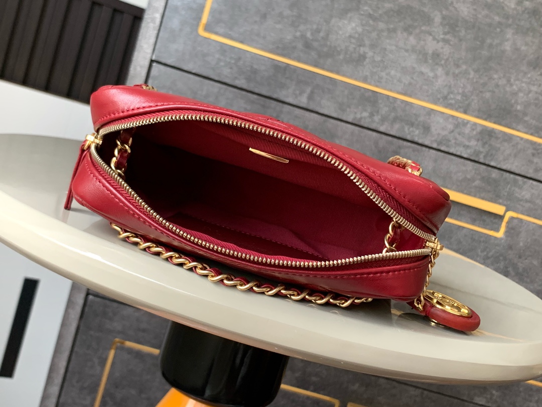 Bagsaaa Ch**el Mini Camera Case AS5190 Red - 12 x 18 x 7cm