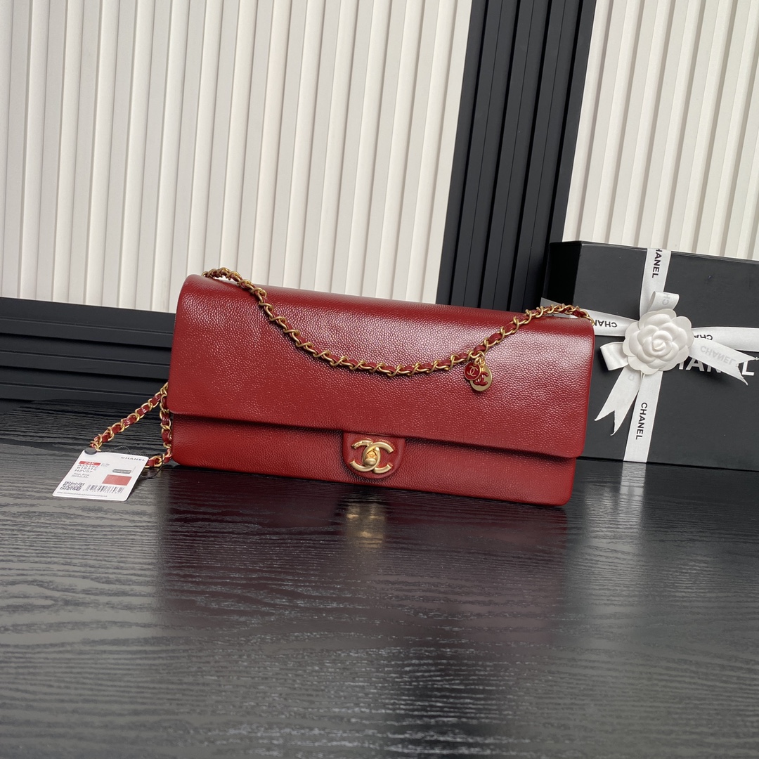 Bagsaaa Ch**el Maxi Clutch Bag AS5182 Red - 16 x 33 x 5cm