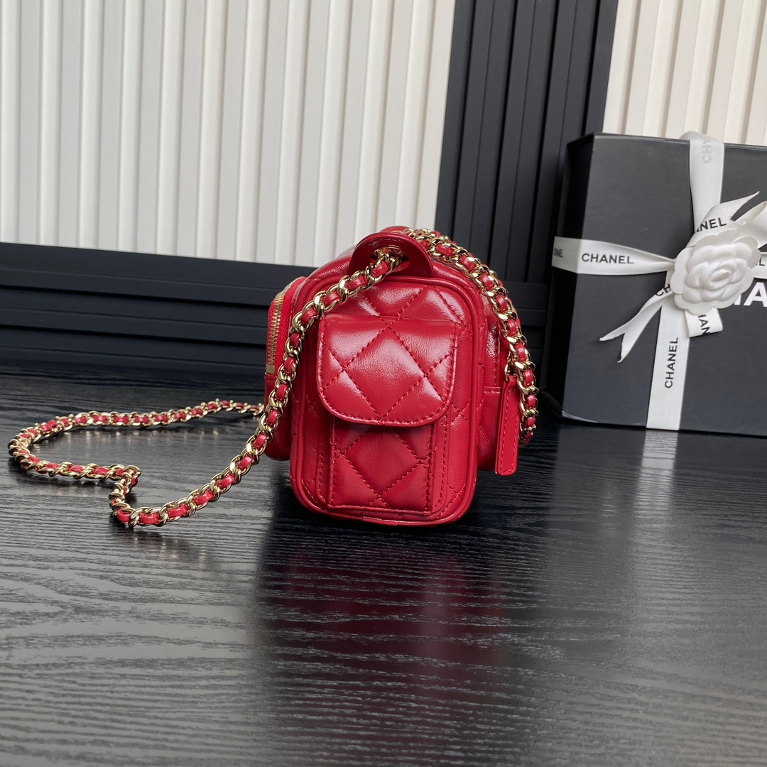 Bagsaaa Ch**el Small Camera Case AS5220 Red - 13 x 23 x 15cm
