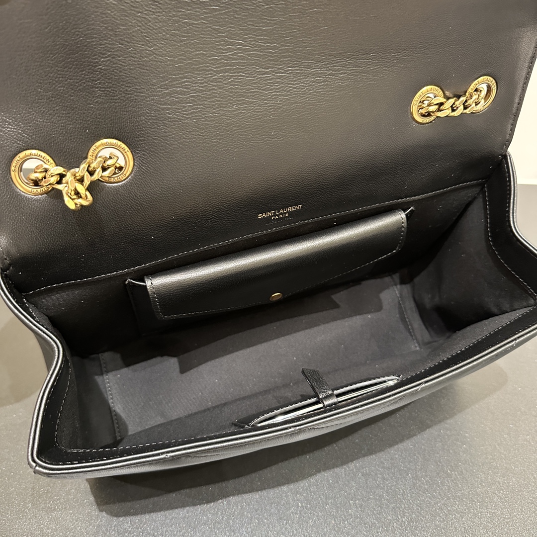 Bagsaaa Y51 Loulou Medium In Matelassé Lambskin 801439 Black - 29 x 17 x 8 CM