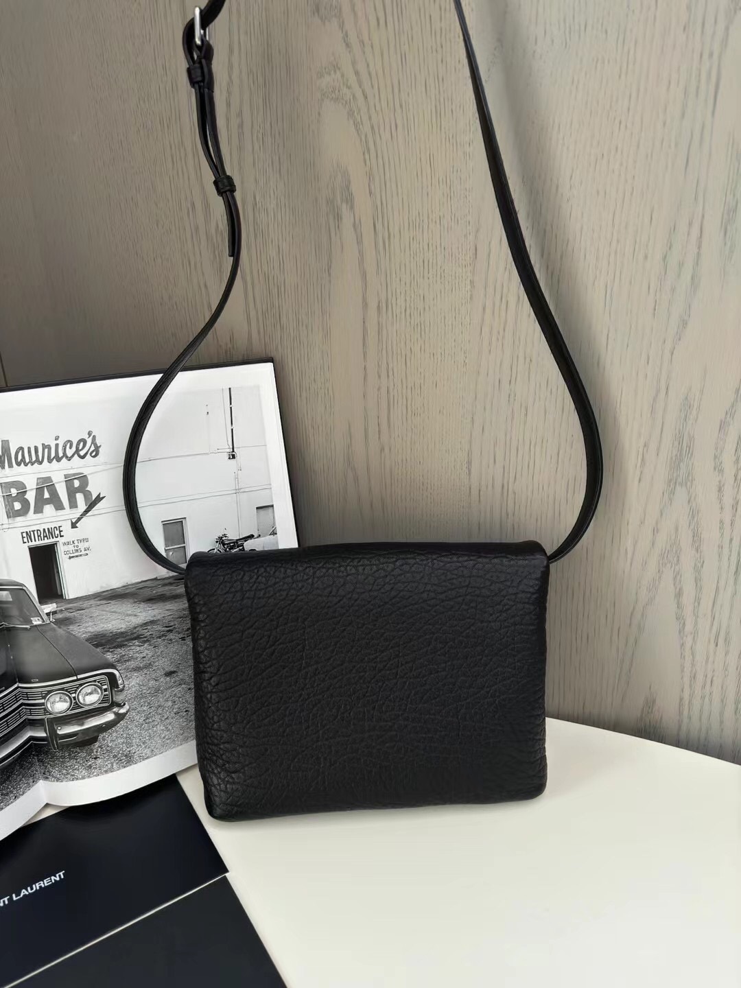 Bagsaaa Y51 Cassandre envelope messenger in lambskin 801490 black - 23 X 16.5 X 6 CM
