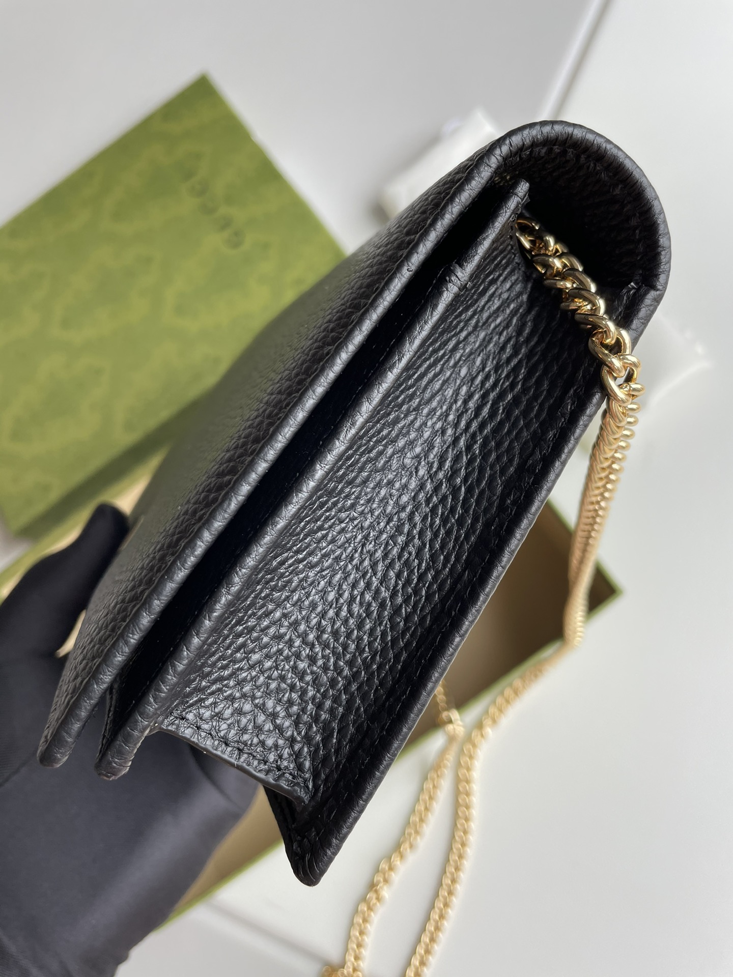 Bagsaaa Gvc*1 GG Marmont leather mini chain bag 497985 black - 20cm