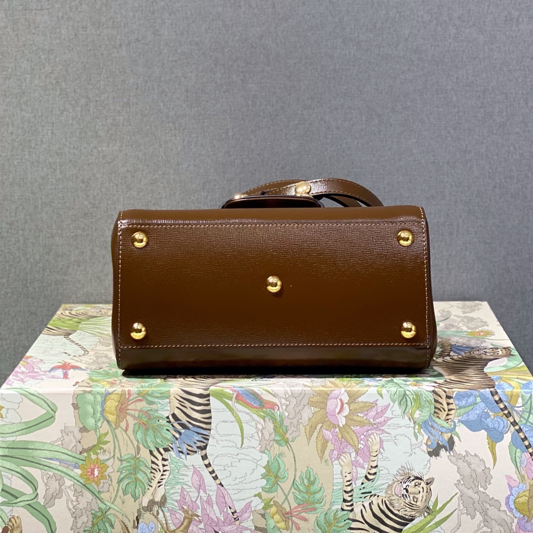 Bagsaaa Gvc*1 Horsebit 1955 mini top handle bag 703848 brown - 22cm