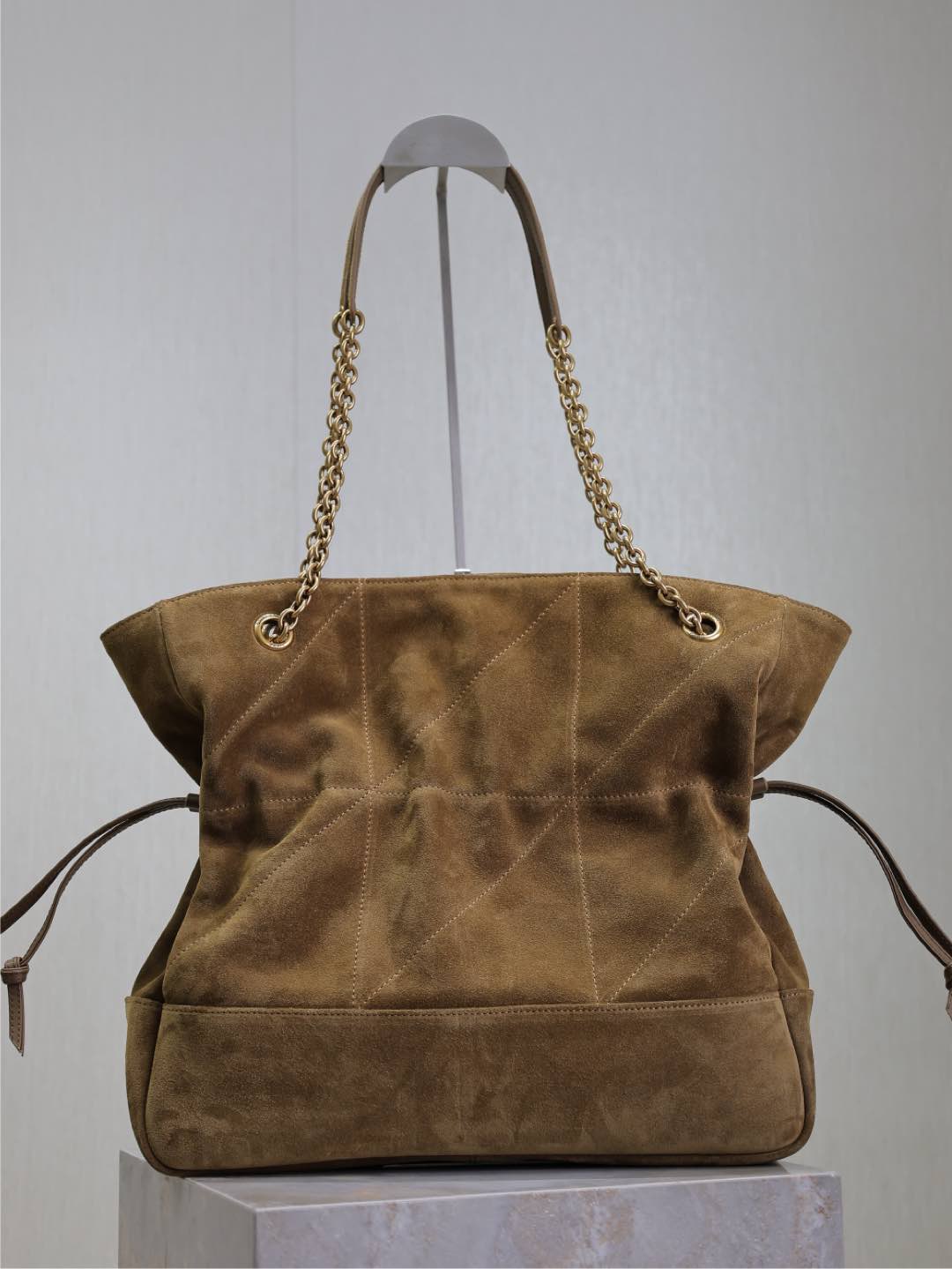 Bagsaaa Y51 Jamie shopping bag in suede 809824 beige - 35 X 35 X 10 CM