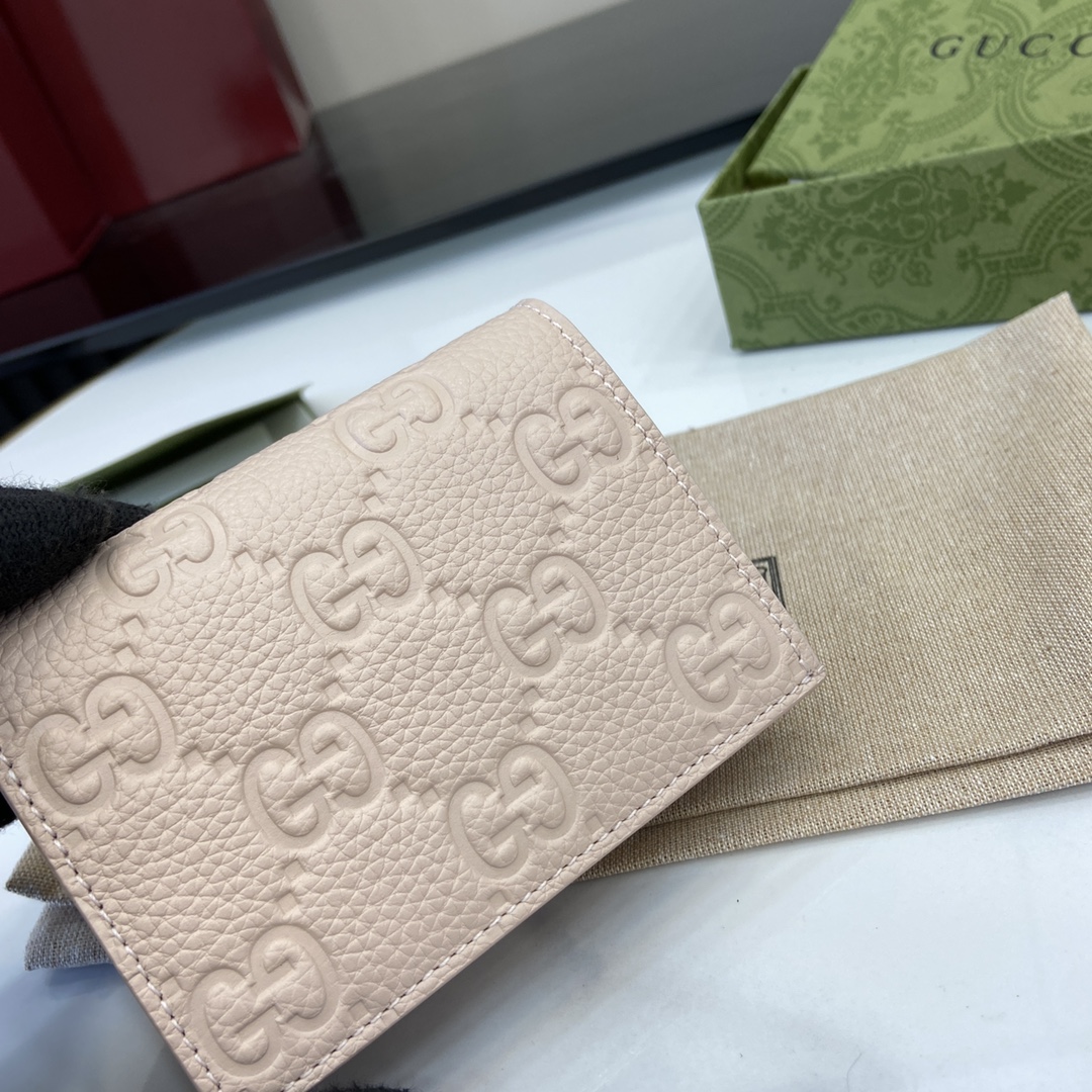Bagsaaa Gvc*1 GG Emblem mini wallet 815901 light pink - 11cm