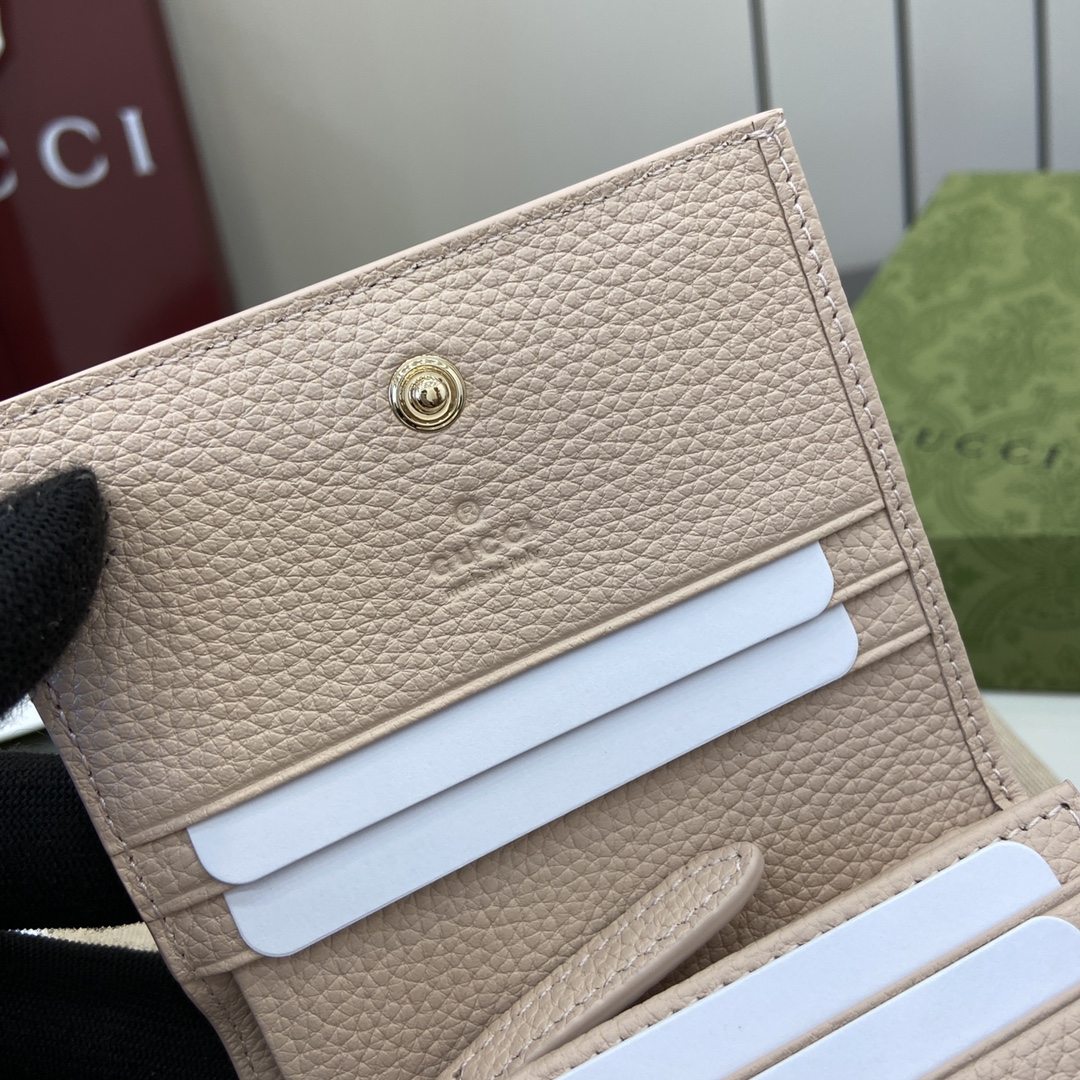 Bagsaaa Gvc*1 GG Emblem mini wallet 815901 light pink - 11cm