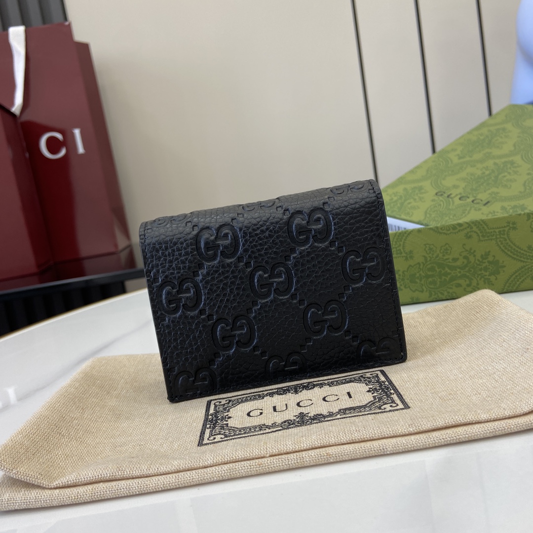 Bagsaaa Gvc*1 GG Emblem mini wallet 815901 black - 11cm