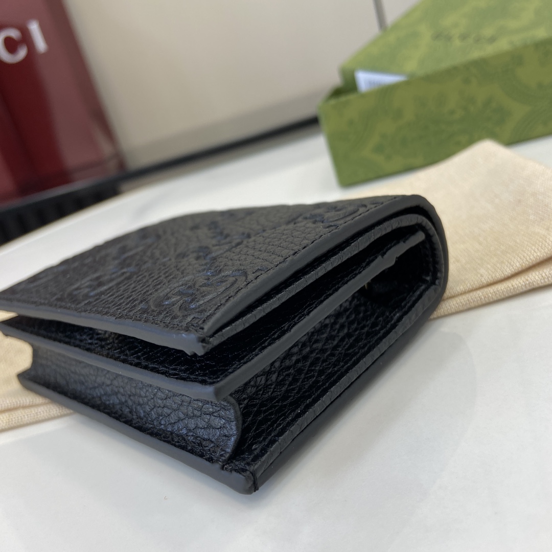Bagsaaa Gvc*1 GG Emblem mini wallet 815901 black - 11cm