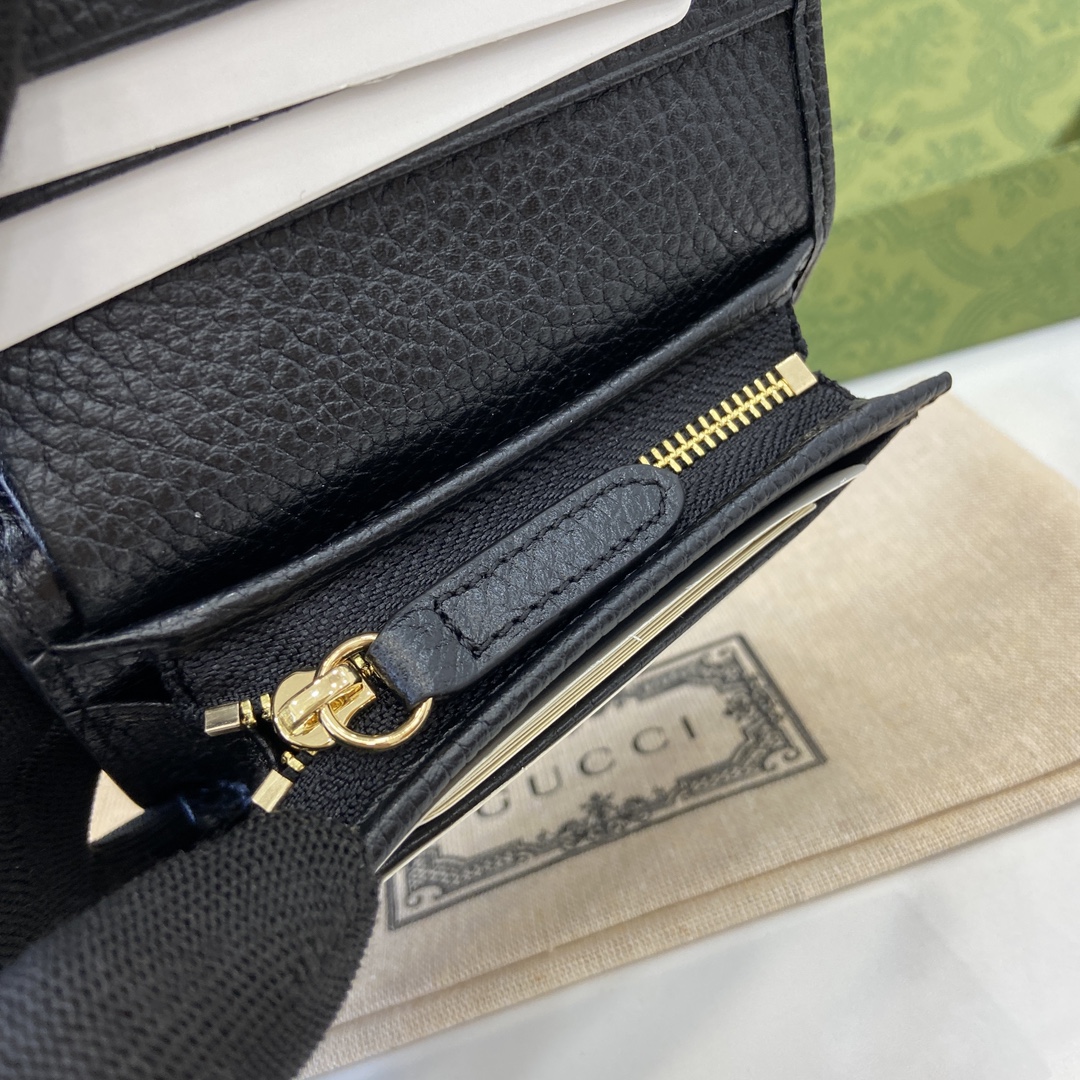 Bagsaaa Gvc*1 GG Emblem mini wallet 815901 black - 11cm