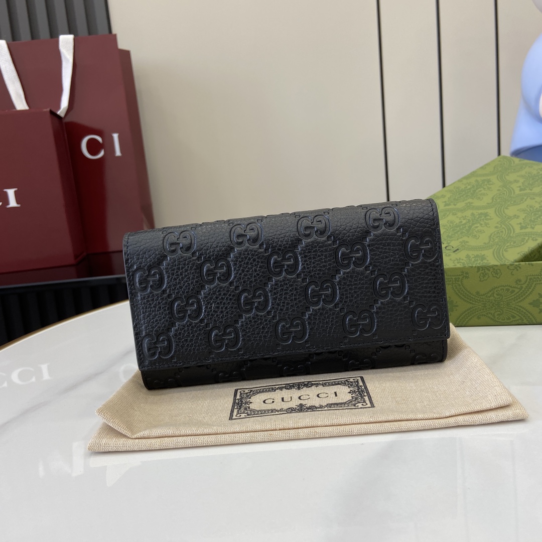 Bagsaaa Gvc*1 GG Emblem continental wallet 815922 black - 19cm