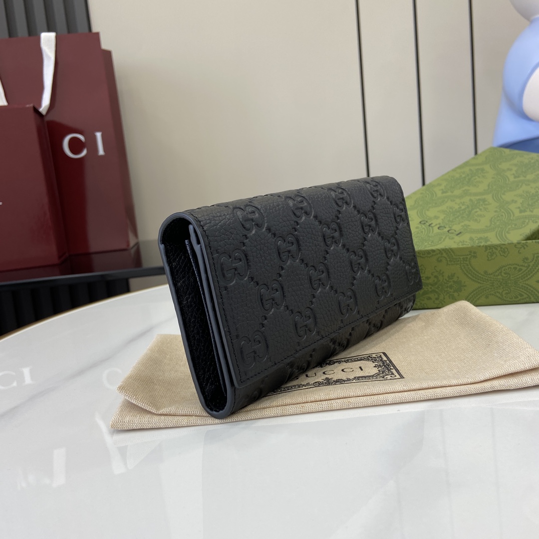 Bagsaaa Gvc*1 GG Emblem continental wallet 815922 black - 19cm