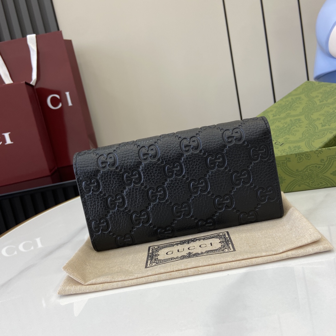 Bagsaaa Gvc*1 GG Emblem continental wallet 815922 black - 19cm