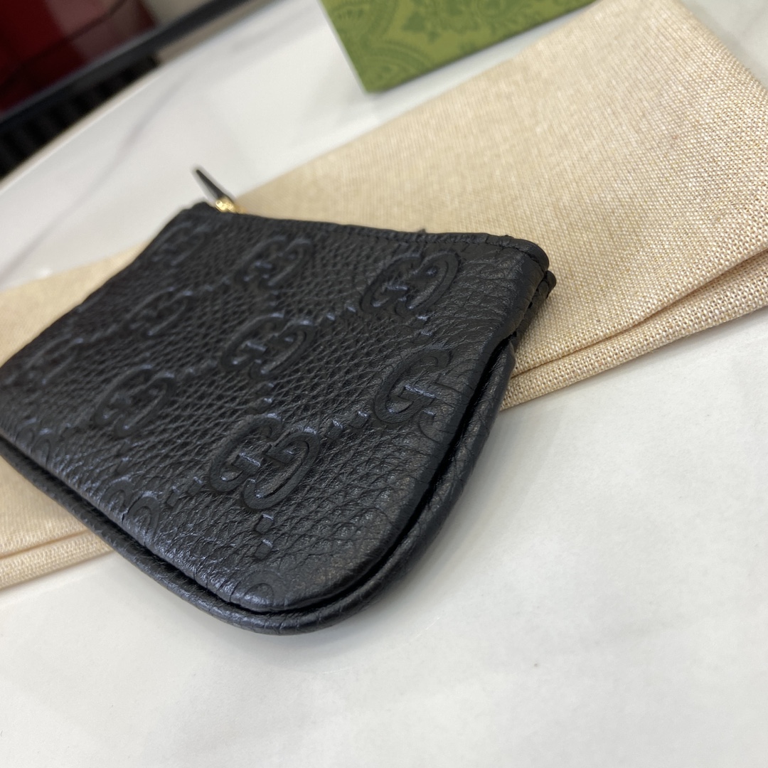 Bagsaaa Gvc*1 GG Emblem zip key case 815891 black - 13cm