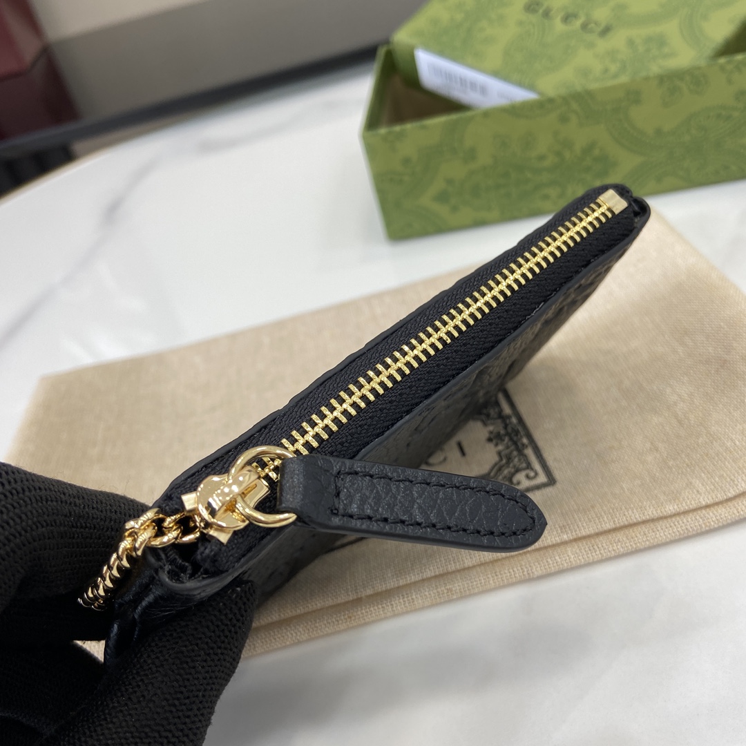 Bagsaaa Gvc*1 GG Emblem zip key case 815891 black - 13cm