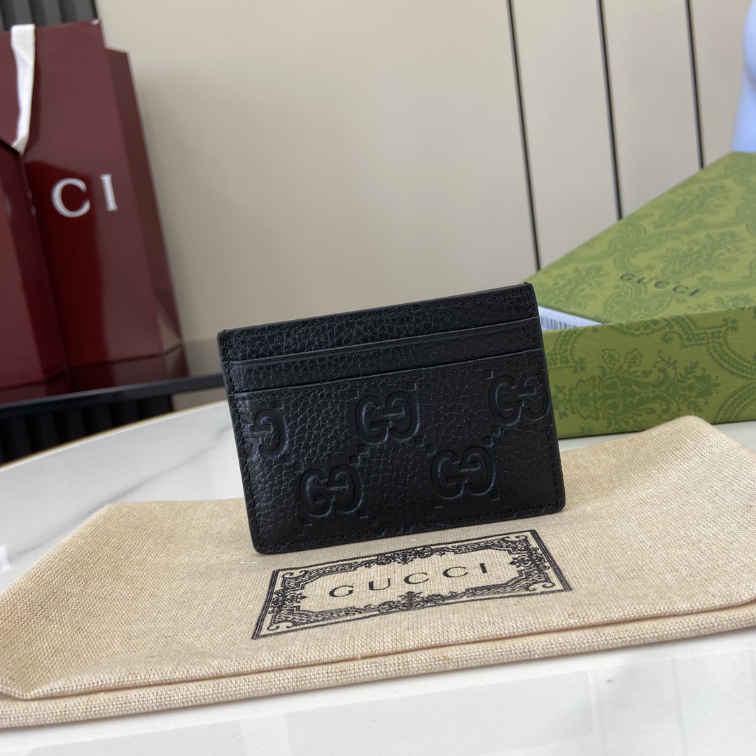 Bagsaaa Gvc*1 GG Emblem card case ‎815883 black - 10cm