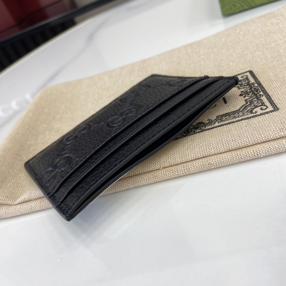 Bagsaaa Gvc*1 GG Emblem card case ‎815883 black - 10cm
