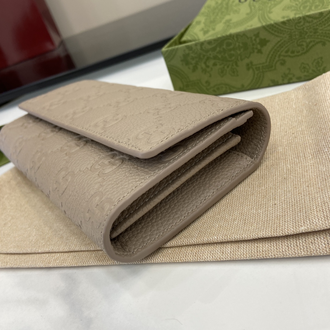 Bagsaaa Gvc*1 GG Emblem continental wallet 815922 taupe - 19cm