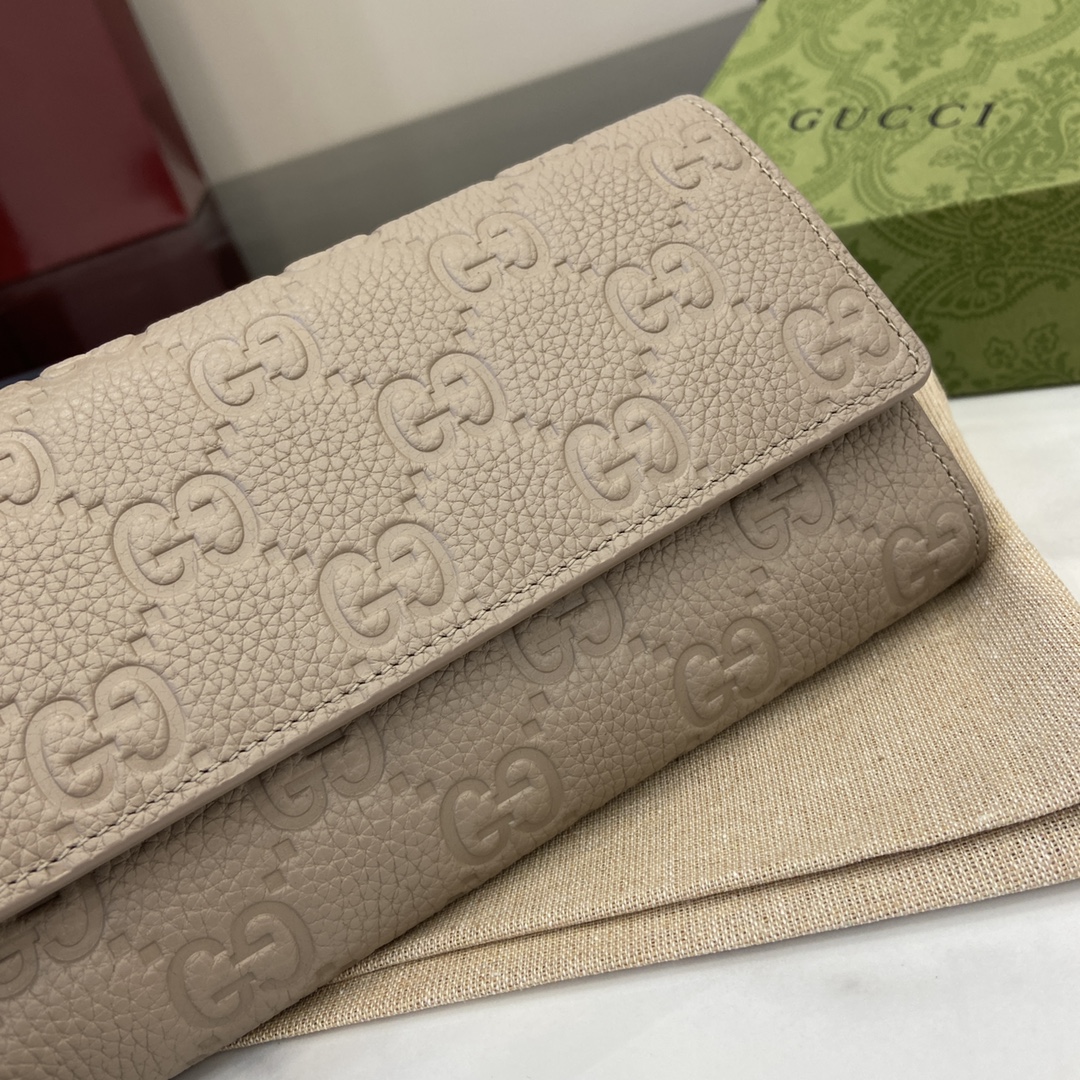 Bagsaaa Gvc*1 GG Emblem continental wallet 815922 taupe - 19cm