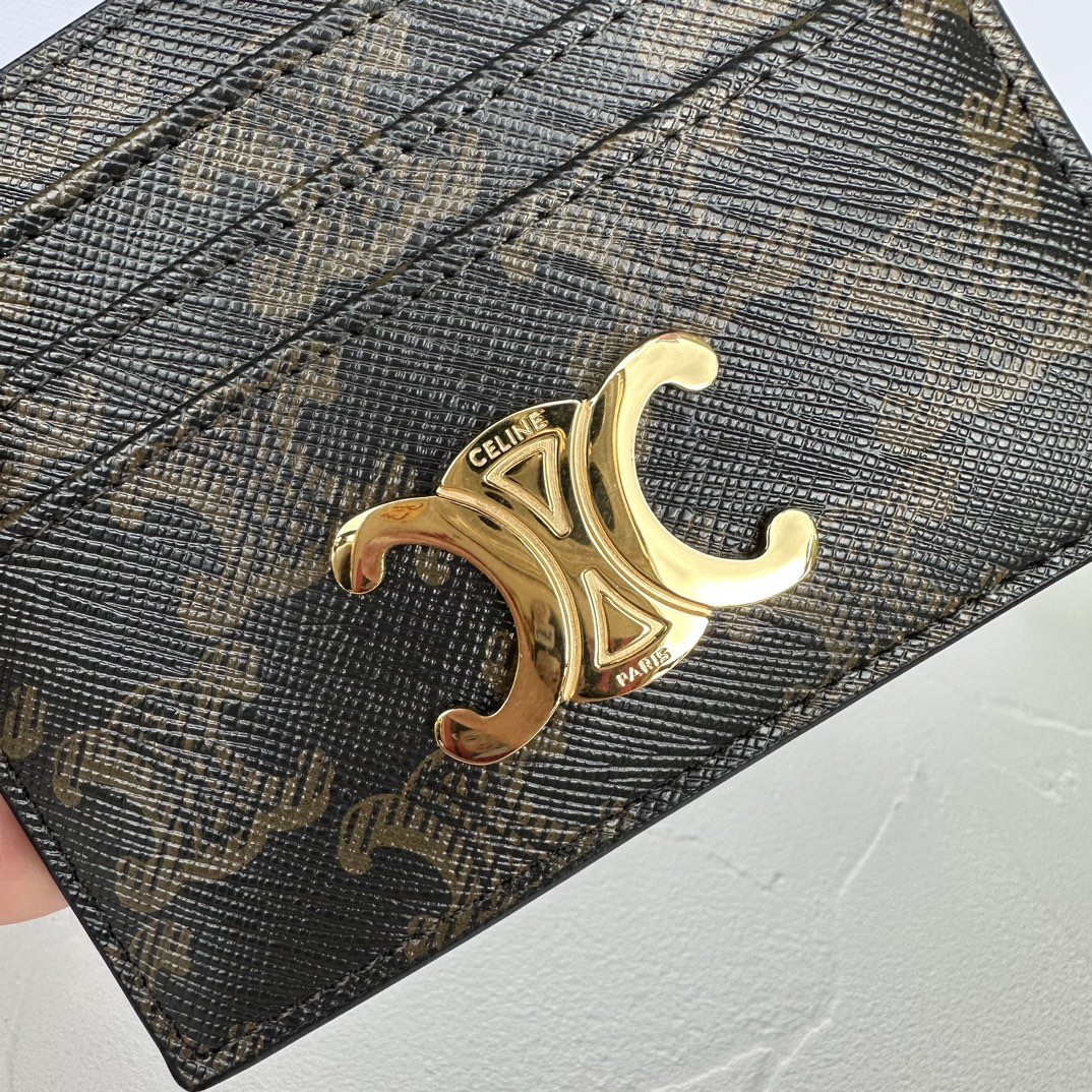 Bagsaaa Ce1i*e Card Holder Triomphe in Triomphe Canvas - 11x8 cm