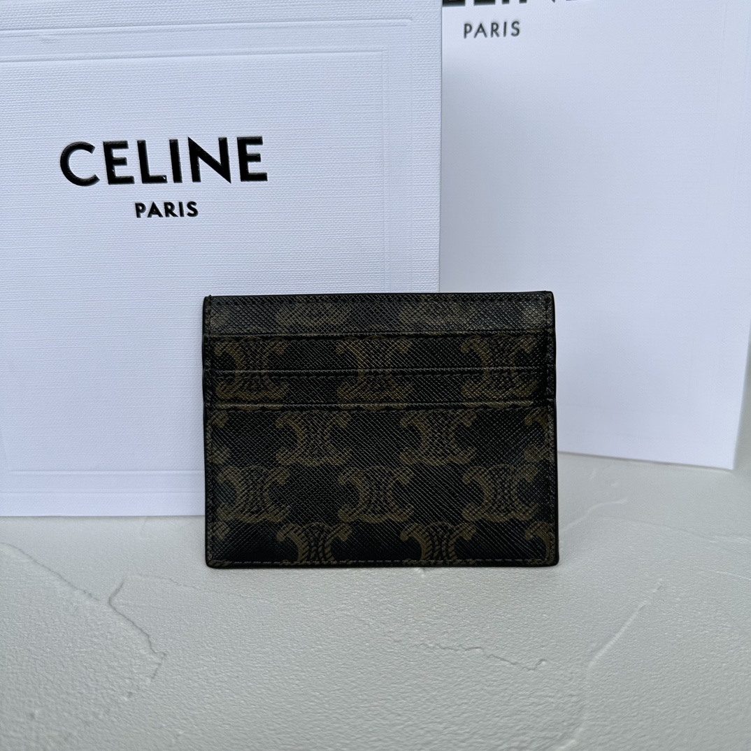 Bagsaaa Ce1i*e Card Holder Triomphe in Triomphe Canvas - 11x8 cm