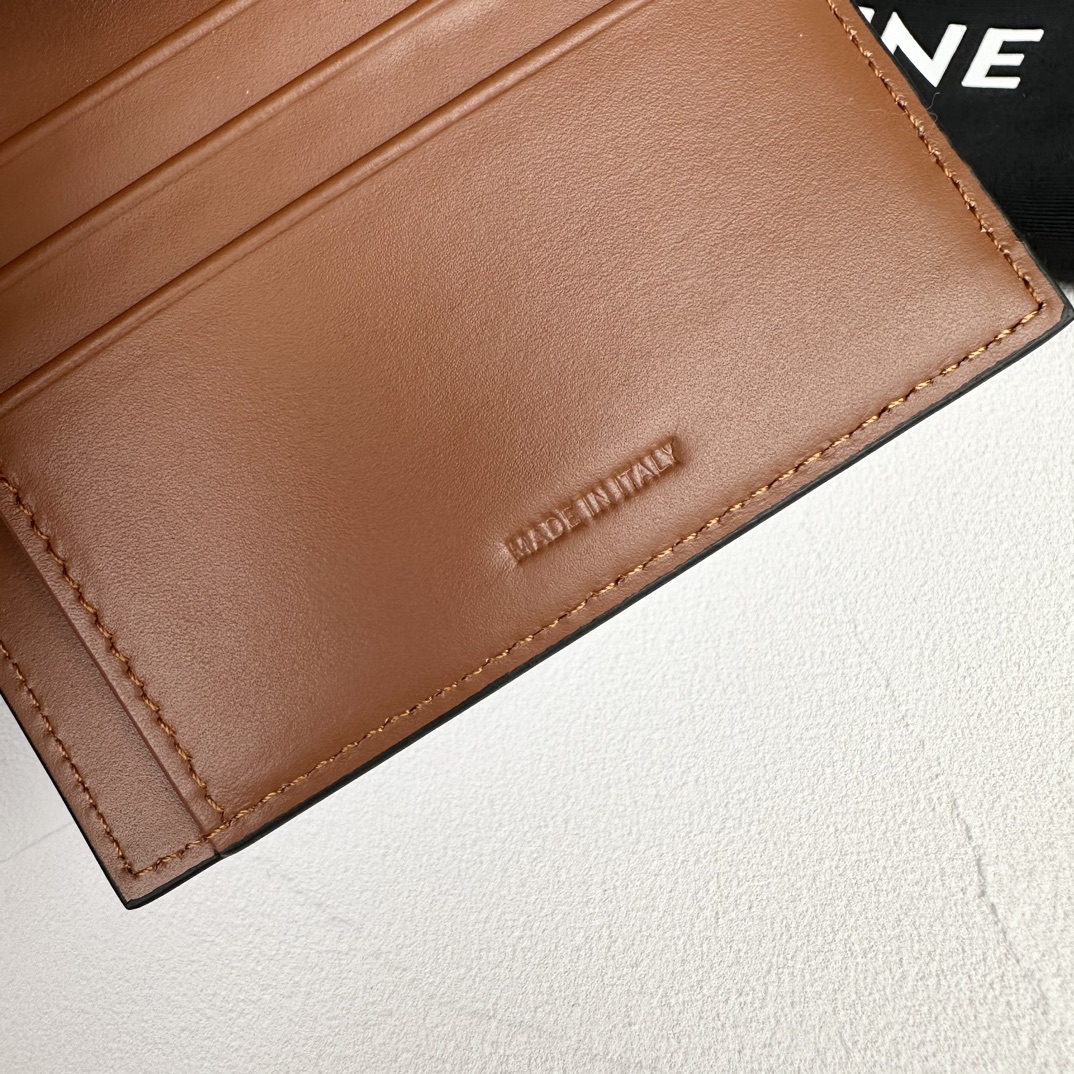 Bagsaaa Ce1i*e Small Strap Wallet In Triomphe Canvas And Lambskin - 10.5cm